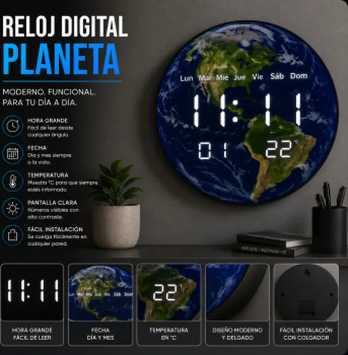 Reloj Digital Planeta